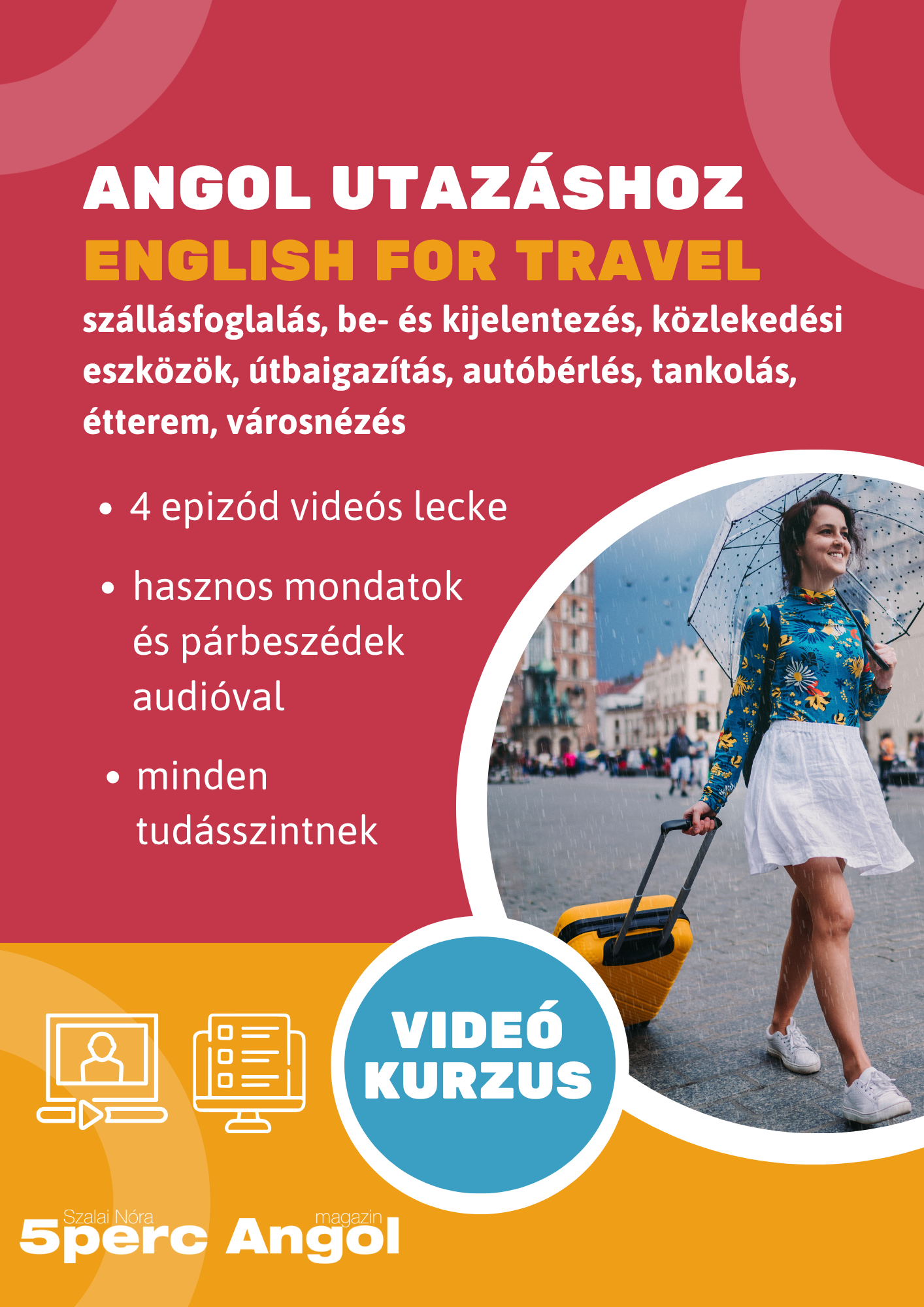 Angol utazáshoz - videókurzus (minden szintnek) 1 angol utazáshoz