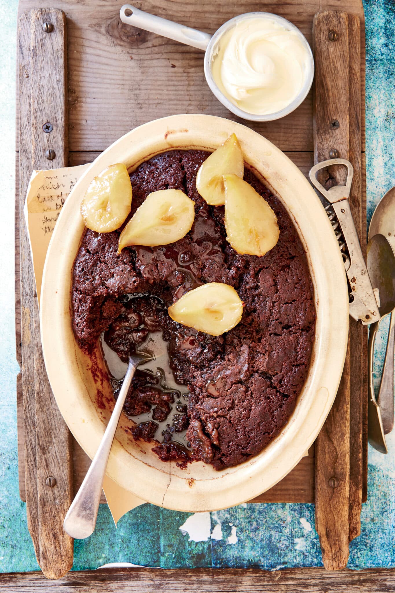 Chocolate, ginger and pear pudding 1