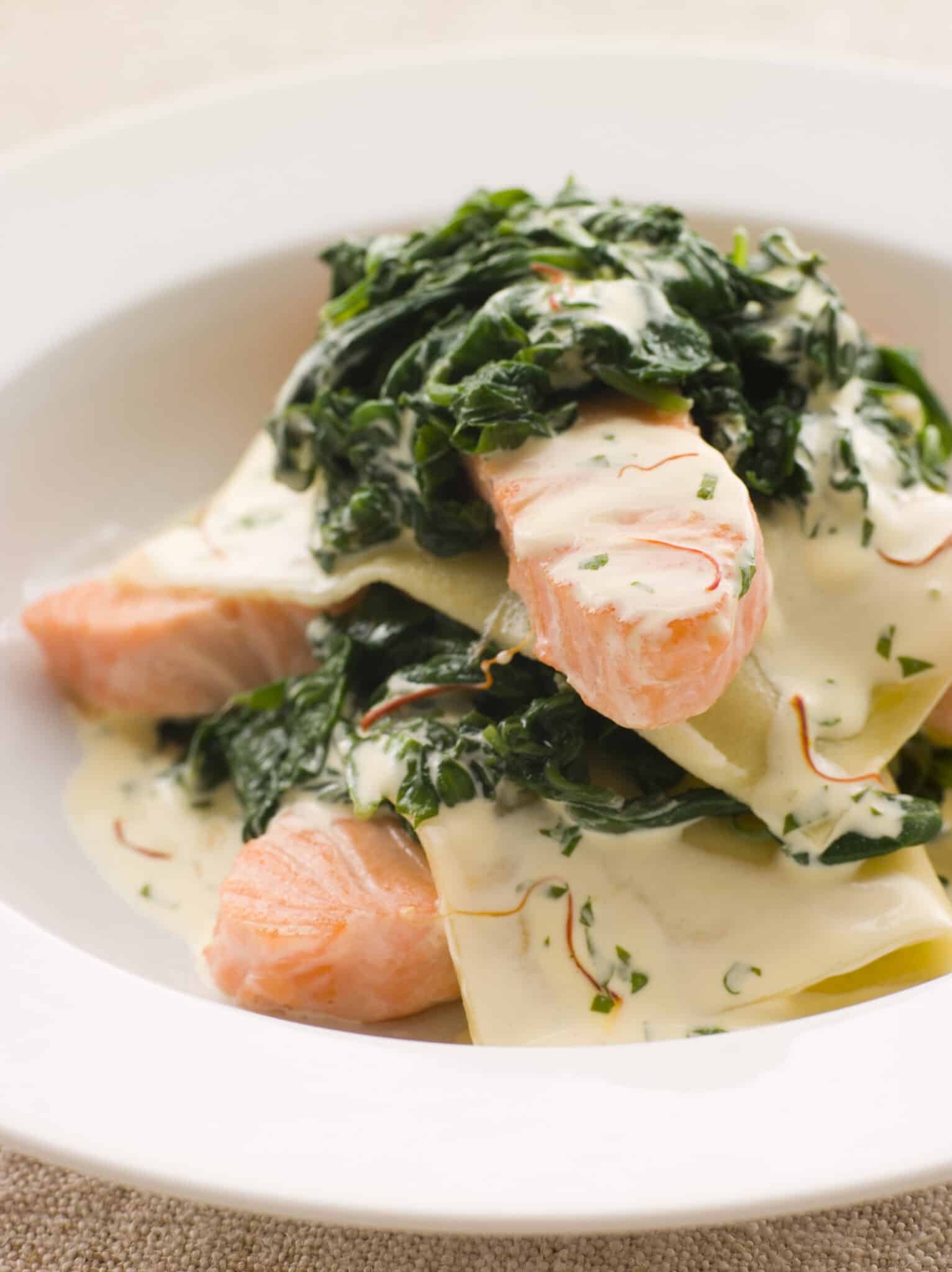 Salmon spinach lasagne with citrus cream 1