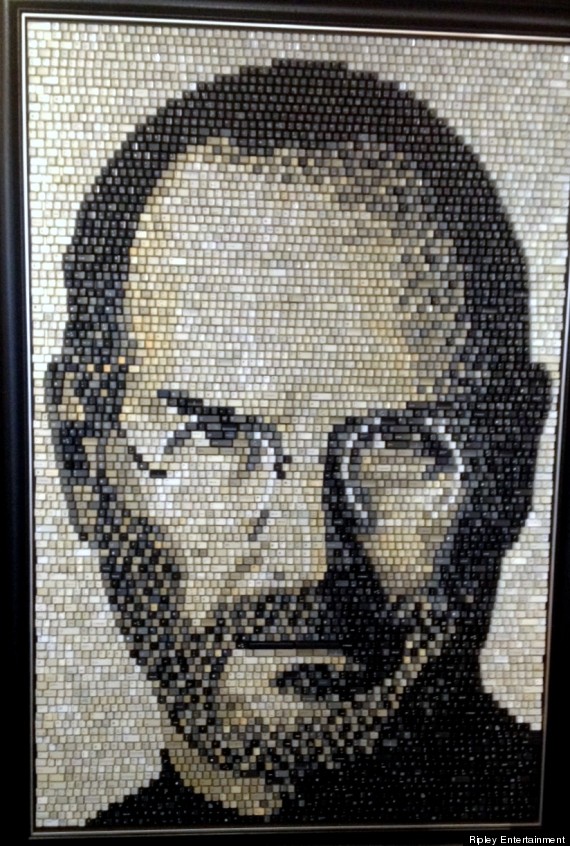 Steve Jobs Portrait Made of Keyboard Keys 1