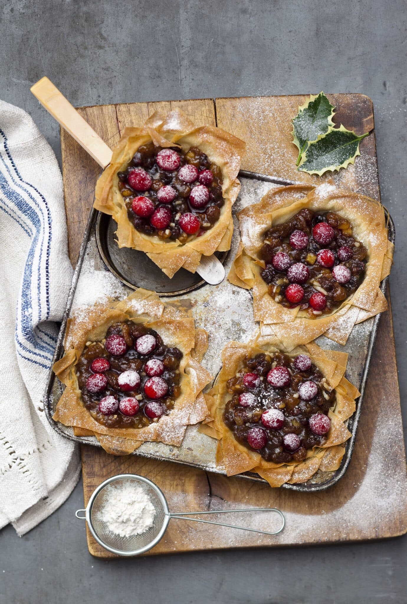 Cranberry and Mincemeat Filo Tarts 1